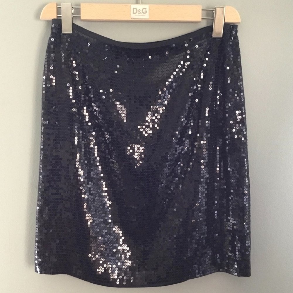 Ann Taylor black sequin skirt